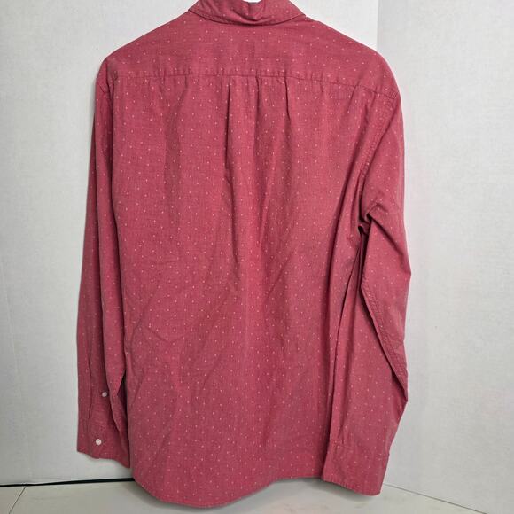 J.Crew Brick Red White Mini Marquee Print Slim Fit Long Sleeve, Mens, Large - Picture 5 of 7